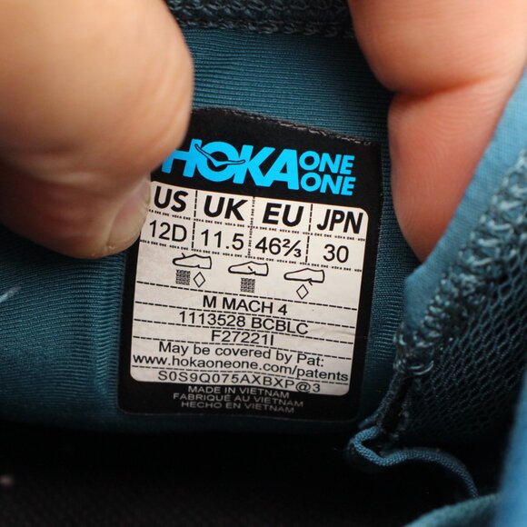 Hoka One One Mach 4 Men's Size 12 D Blue Running Shoes Sneakers 1113528 BCBLC - Picture 3 of 11